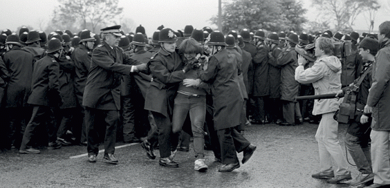 police arrest striking miner