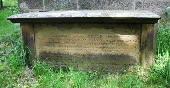 The tomb of John Gwyther, Vicar of Fewston and George Eliot’s real life ‘Amos Barton’