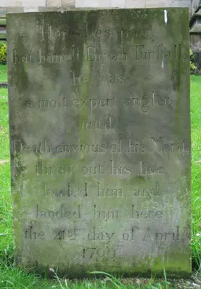 Angling enthusiast Bryan Tunstall’s grave, Ripon Cathedral churchyard 