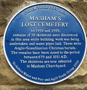 Plaque commemorating Masham's Lost Cemetery