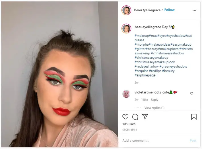 6 Festive Eye Makeup Looks red and green
