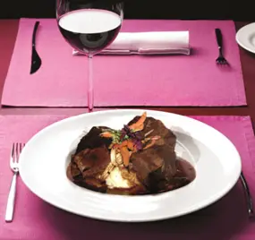 Braised Beef in Red Wine with Roast Garlic Mash