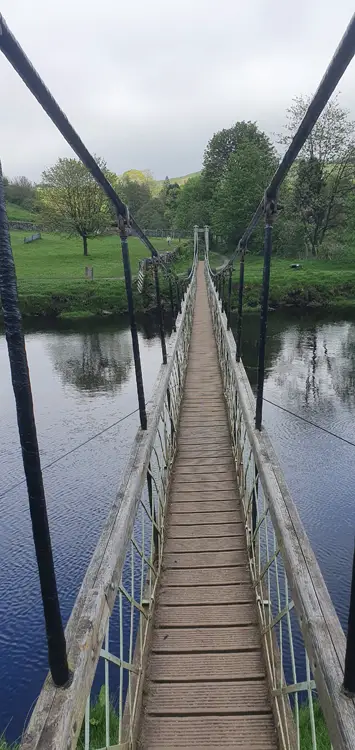 Circular Walk Along the River Wharfe, Starting in Grassington hebden suspension bridge