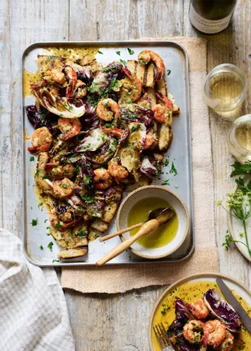 Garlic Prawns with Parsley, Lemon and Radicchio – Recipe