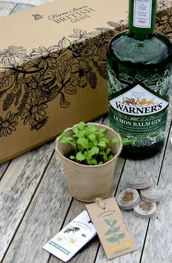 Get Growing Kits from Warner’s Gin Review bottle