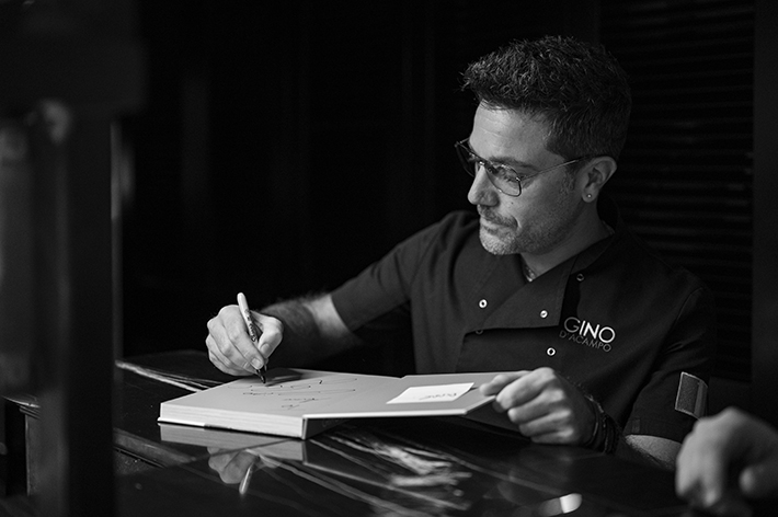 Gino D'Acampo - Landscape book signing - Blk & Wht