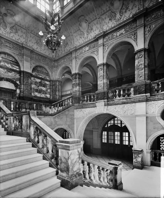 Historic Images of Sheffield City Centre town hall staircase