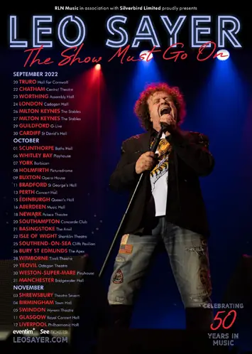 Leo Sayer interview tour poster