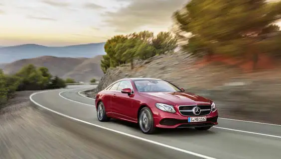 Mercedes Benz E-Class Coupe review red