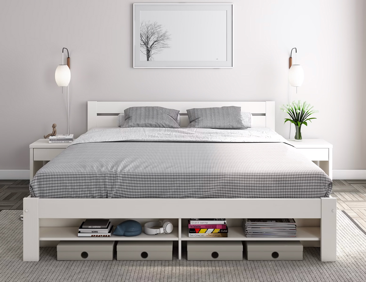 Noomi Pradas White Bed