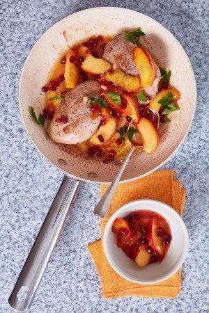 Pan-fried Duck Breasts With South African Peach, Cinnamon and Lemon Sauce