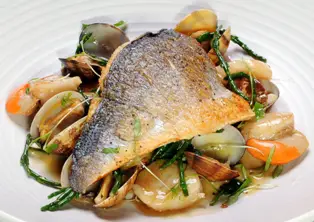 Sea Bream with Scallops and Clams