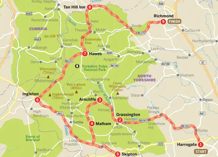 Ultimate Yorkshire Dales Road Trip map
