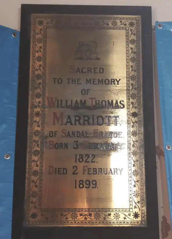William Thomas Marriott brass memorial