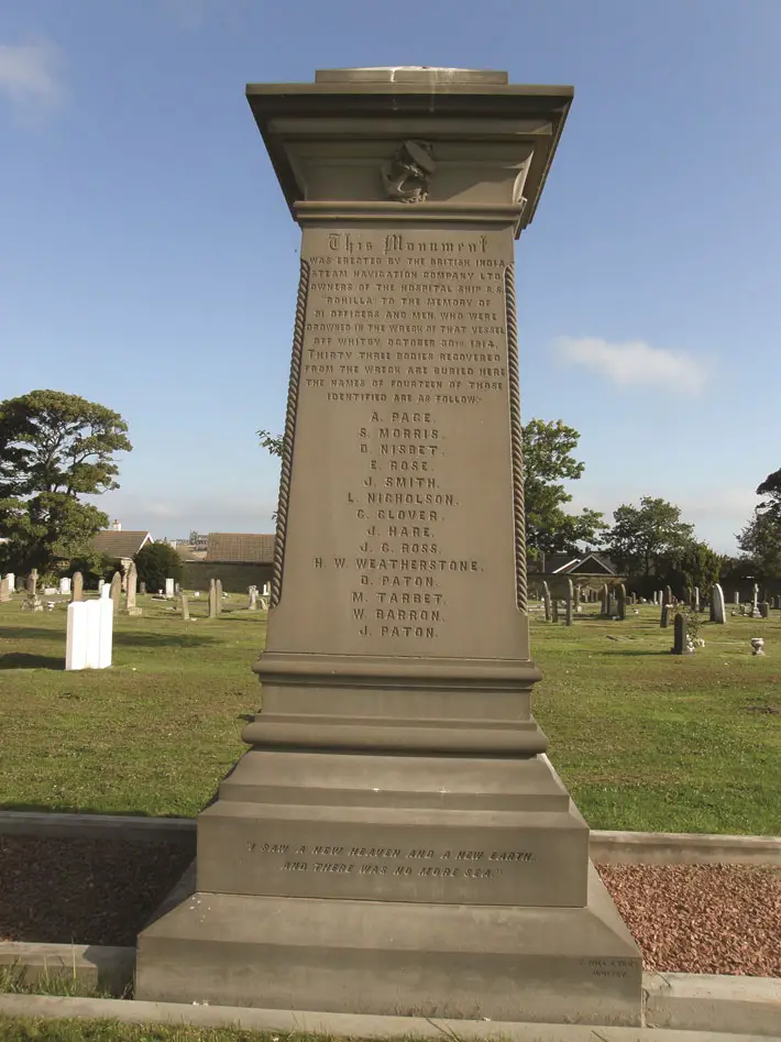 Wreck of the Rohilla in Whitby monument