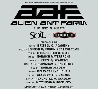 alien ant farm live review leeds o2 academy february poster