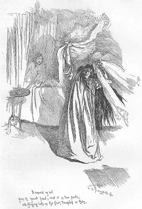 The maniacal Bertha Mason as illustrated by F H Townsend for the second edition of Jane Eyre published in 1847. image: Wikimedia Commons 