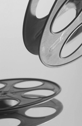 black white film spool reel shadow