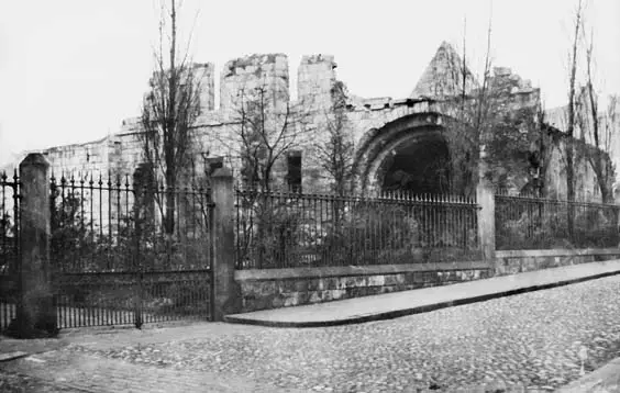 historic york St Mary's Abbey remains and St Leonard's Hospital, Museum Gardens in 1854