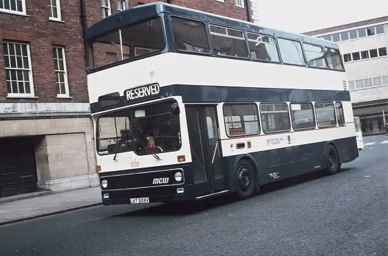 hull corporation buses Metrobus No. 508, 24th March 1980. (Malcolm Wells)