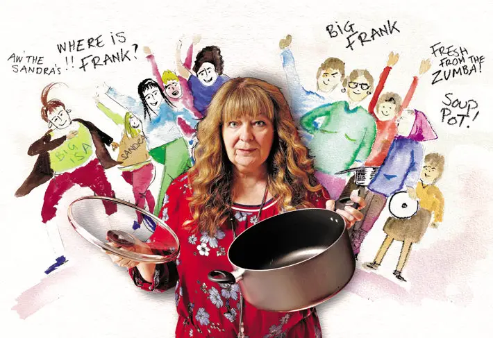 janey godley comedian interview drawing