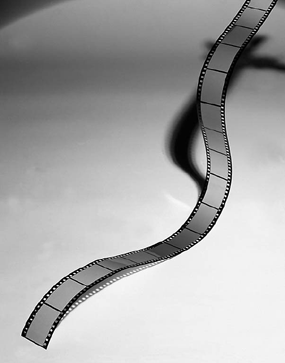long line of camera film black white leeds