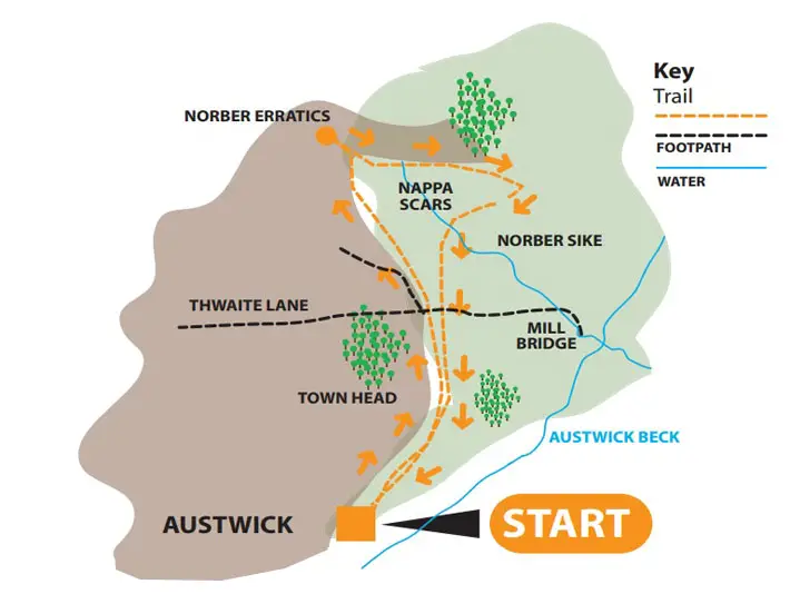 norber erratics walk map austwick