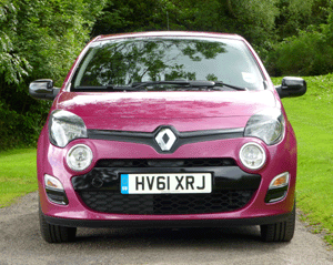 renault twingo purple red pink front view