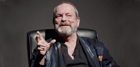 terry gilliam black leather jacket sitting