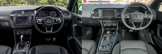 volkswagen tiguan and SEAT ateca compare review inside