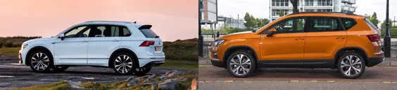 Volkswagen Tiguan and SEAT ateca side by side