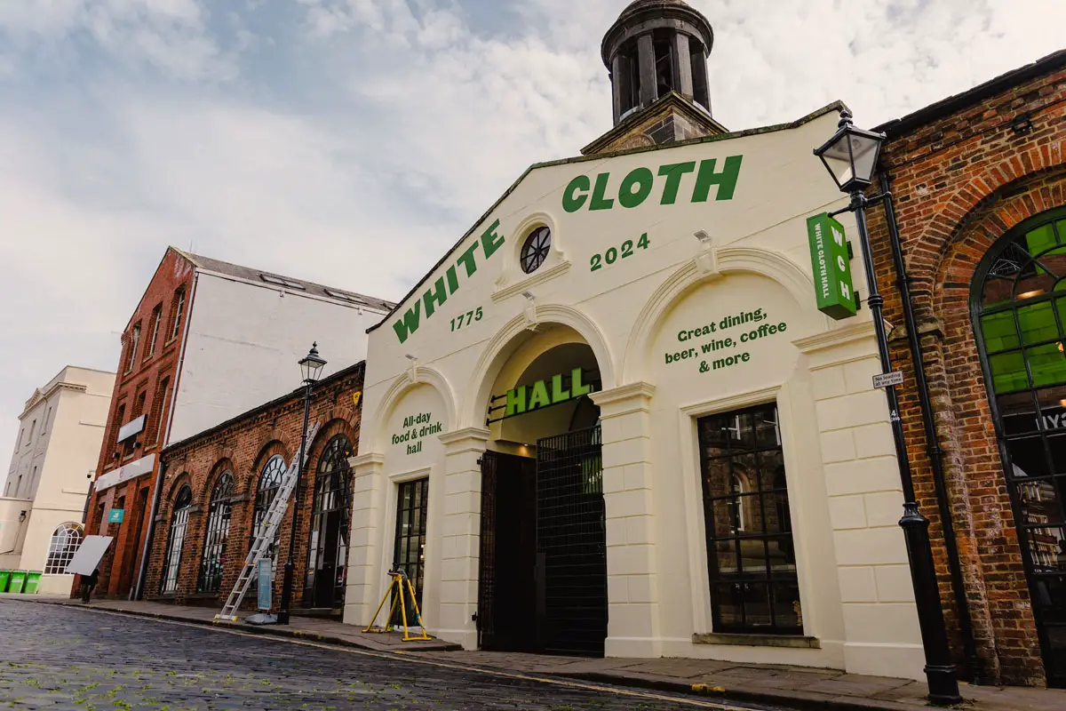 white cloth hall review exterior new