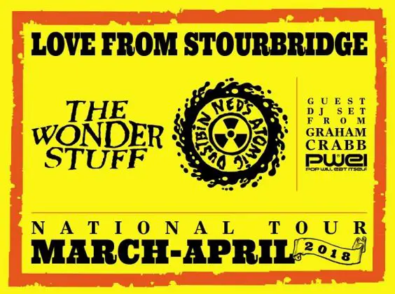 wonder stuff ned's atomic dustbin live review leeds o2 academy april 2018 poster